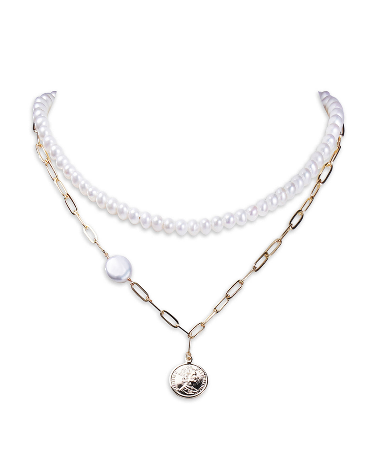 Star magnetic buckle design 5-6mm simple freshwater pearl necklace/suitable for stacking
