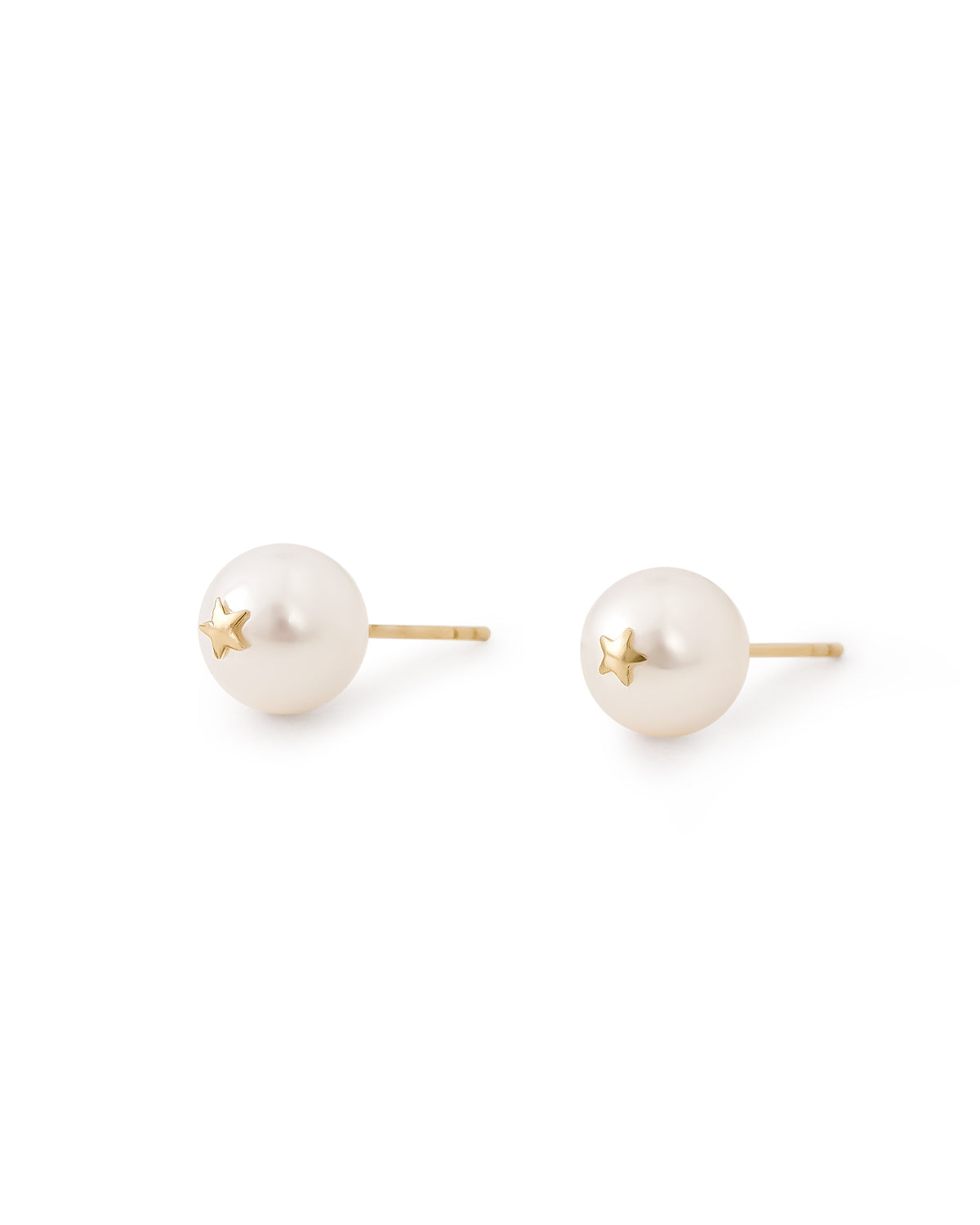 Akoya White Pearl Star Stud Earrings