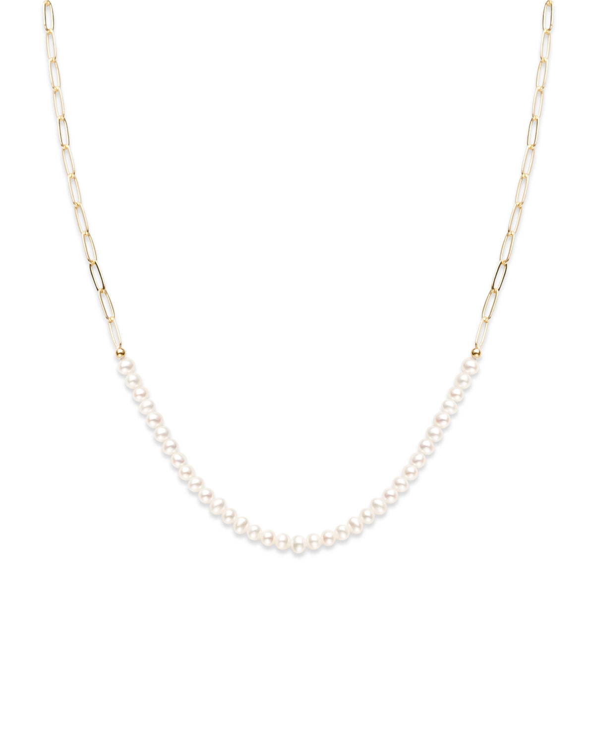 4-5mm White Freshwater Pearl & Chain Necklace