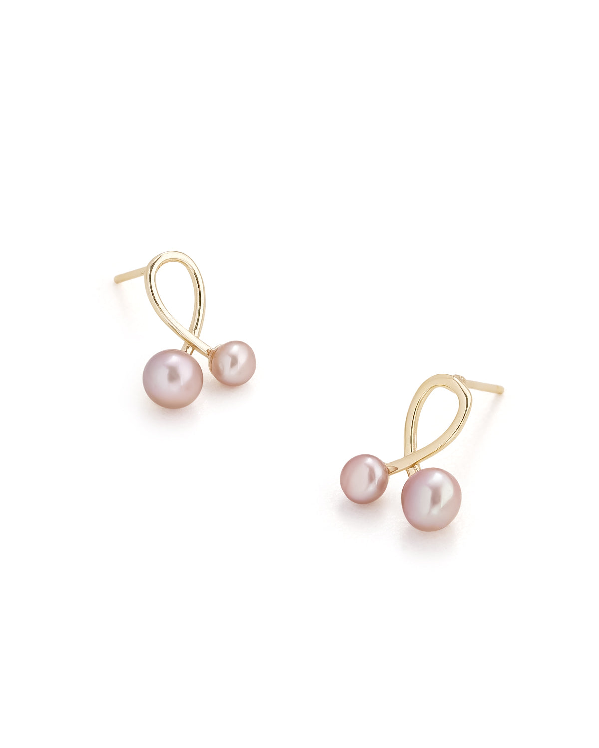 5-6mm Pink Freshwater Pearl Stud Cherry Earrings