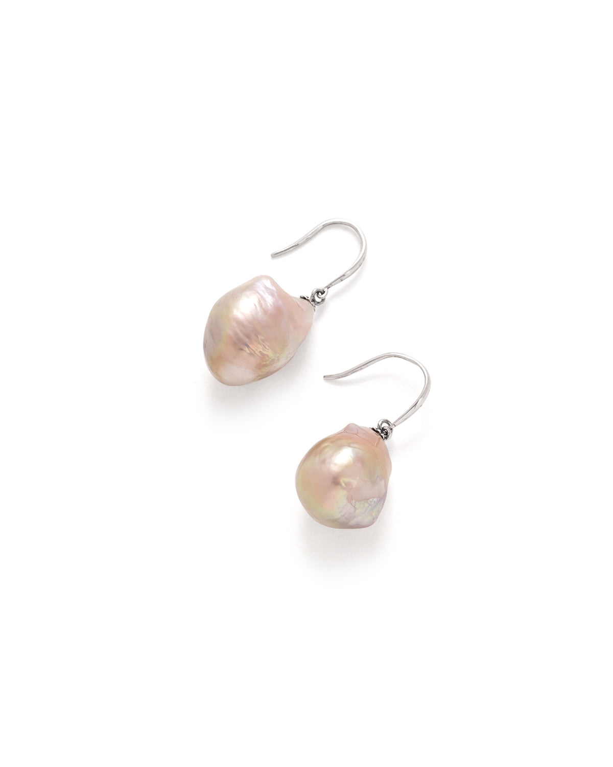 14-15mm Pink Baroque Freshwater Pearl Drop Earrings