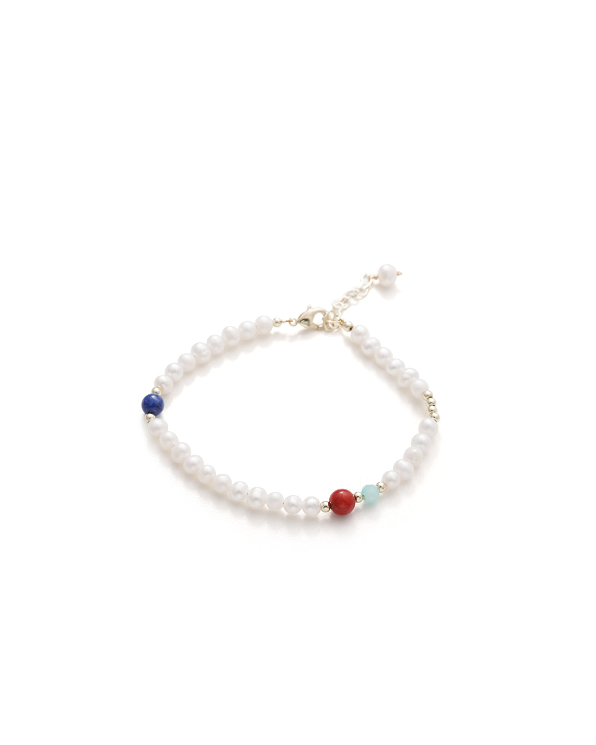 4-5mm White Freshwater Pearl Multicolor Bracelet