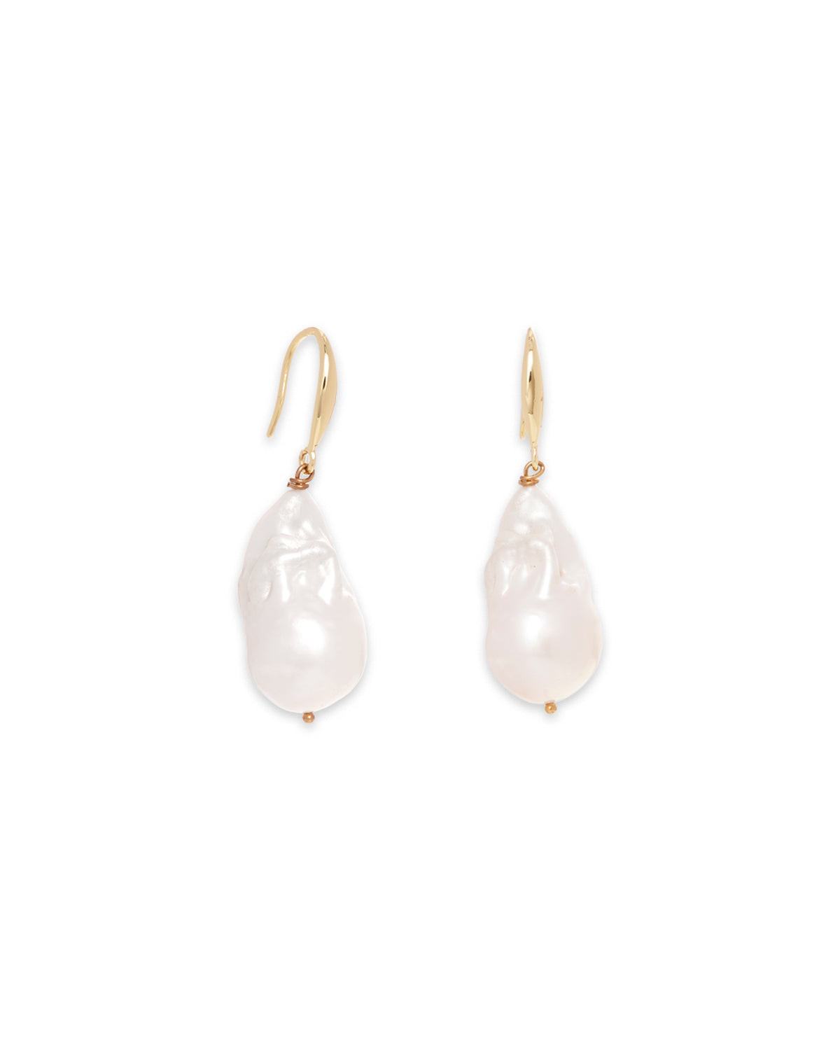 24-25mm Baroque White Freshwater Pearl Earrings