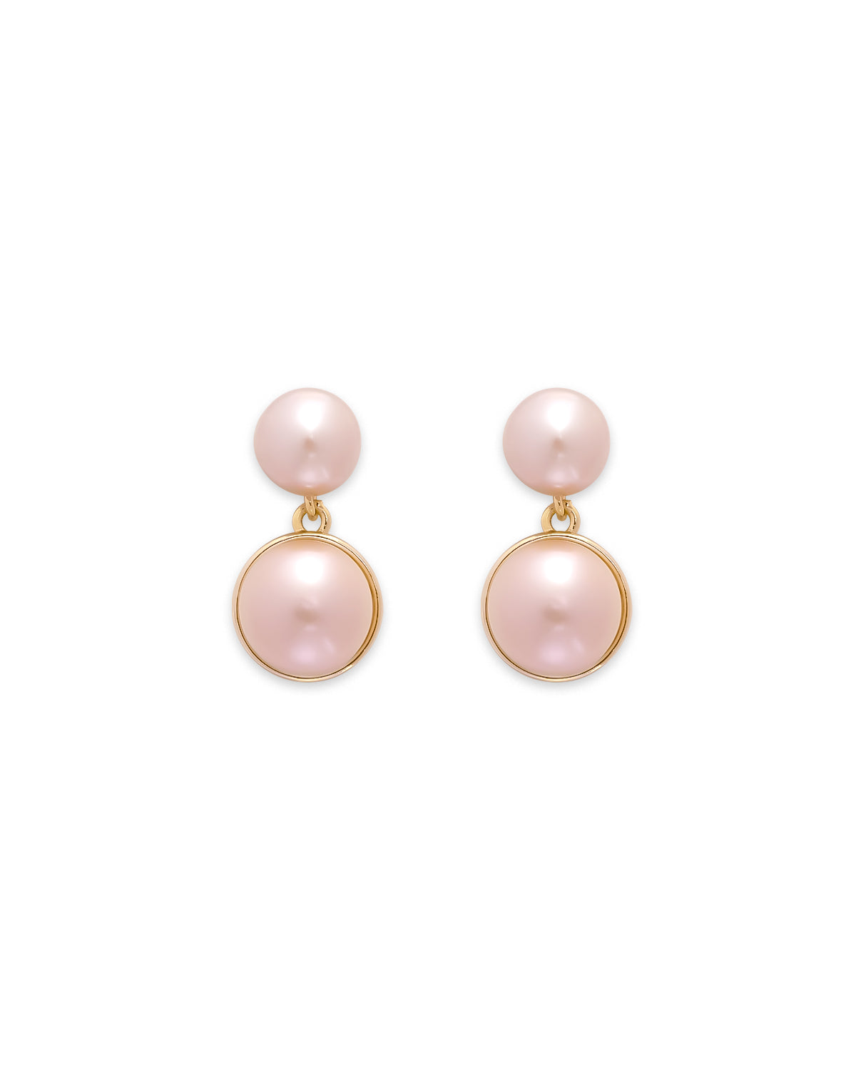 19-20mm Pink Freshwater Pearl Graceful Drop Earrings