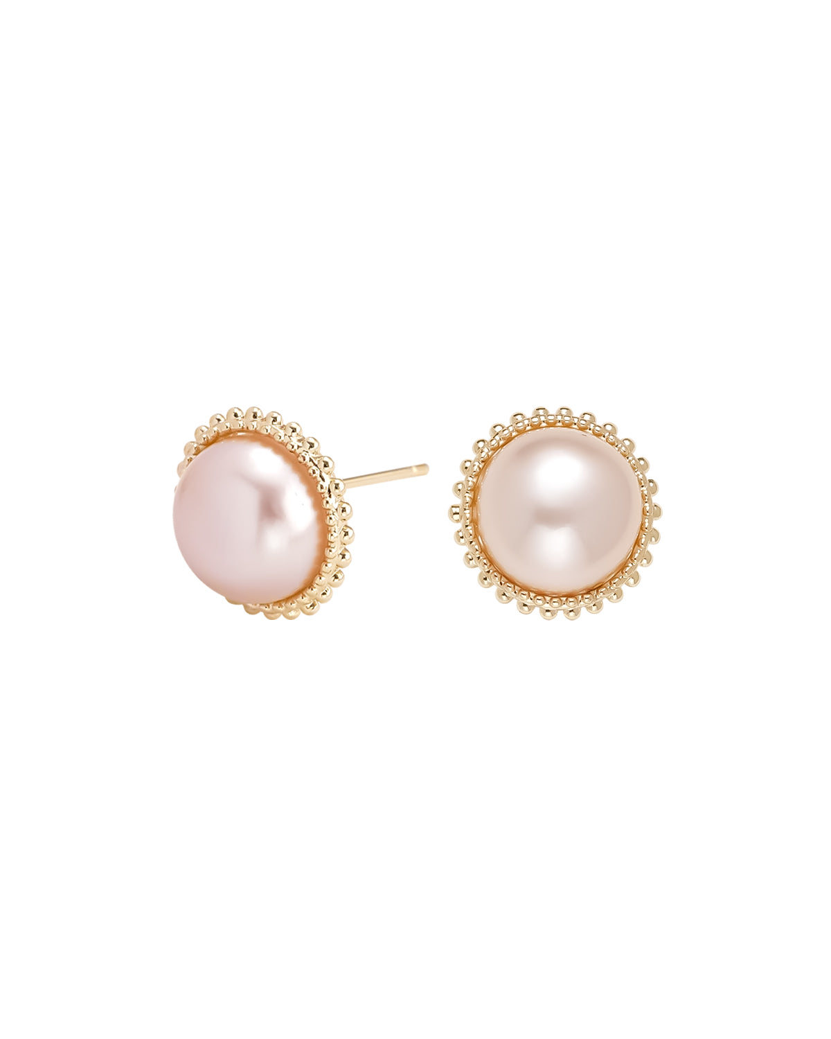 20-21mm Pink Freshwater Pearl Elegance Stud Earrings
