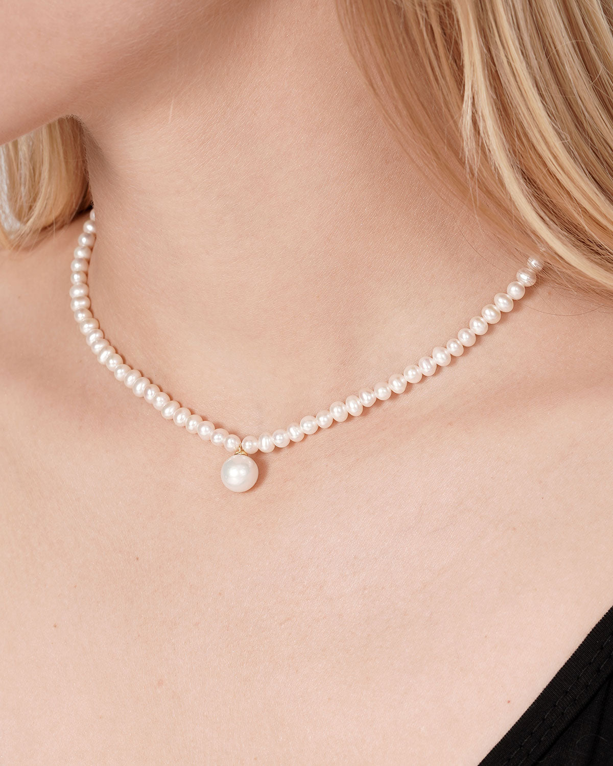 4-5mm White Freshwater Pearl Pendant Pure Necklace