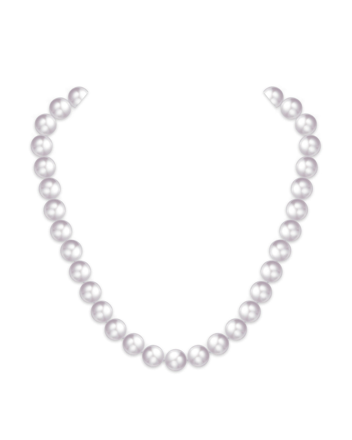 10-11mm White Freshwater Round Pearl Necklace - AAA Quality