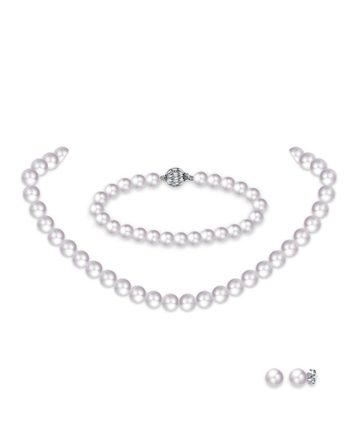 7.5-8.0mm White Freshwater Pearl Set- AAA Quality