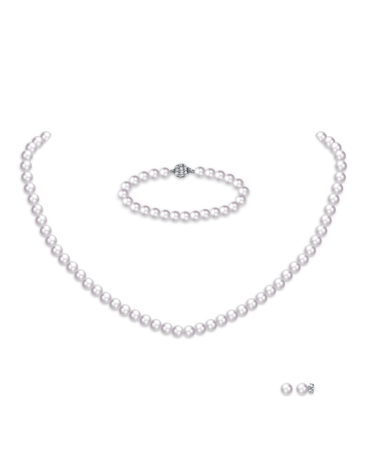 3.0-4.5mm Freshwater White Pearl Sets in AAA Quality