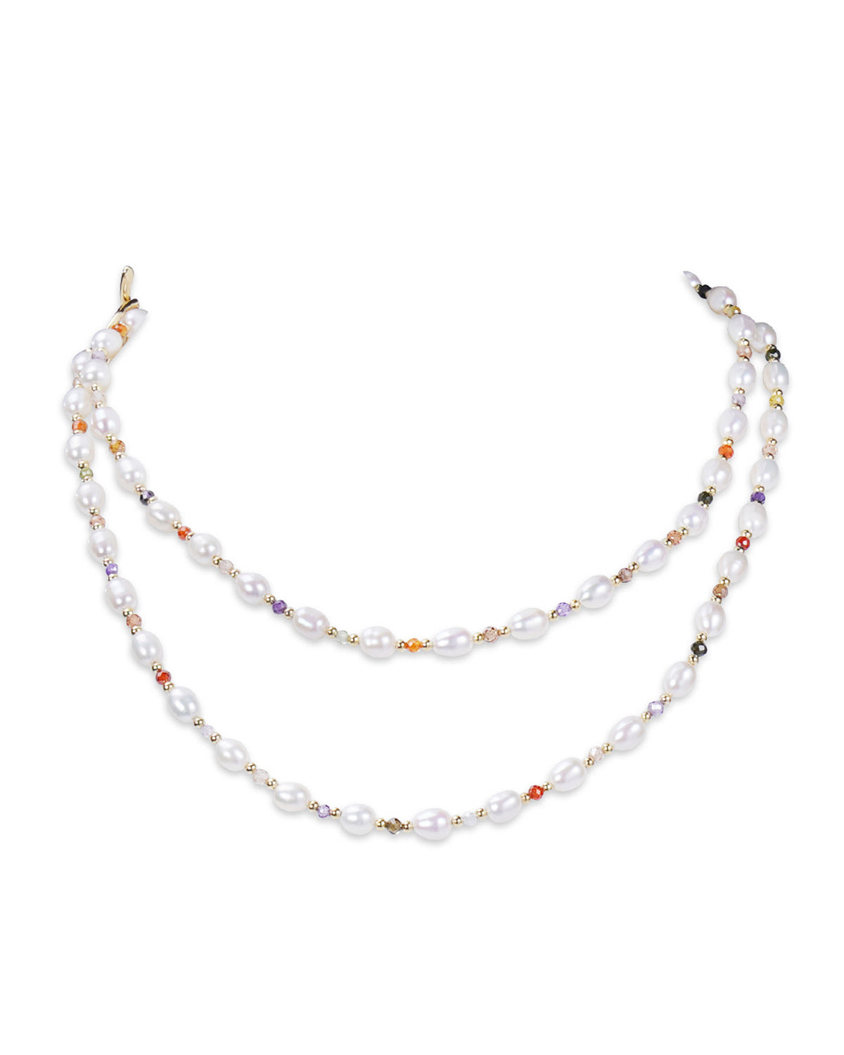 5.0-6.0mm Freshwater Pearl Double Strand Multicolor Cersei Necklace