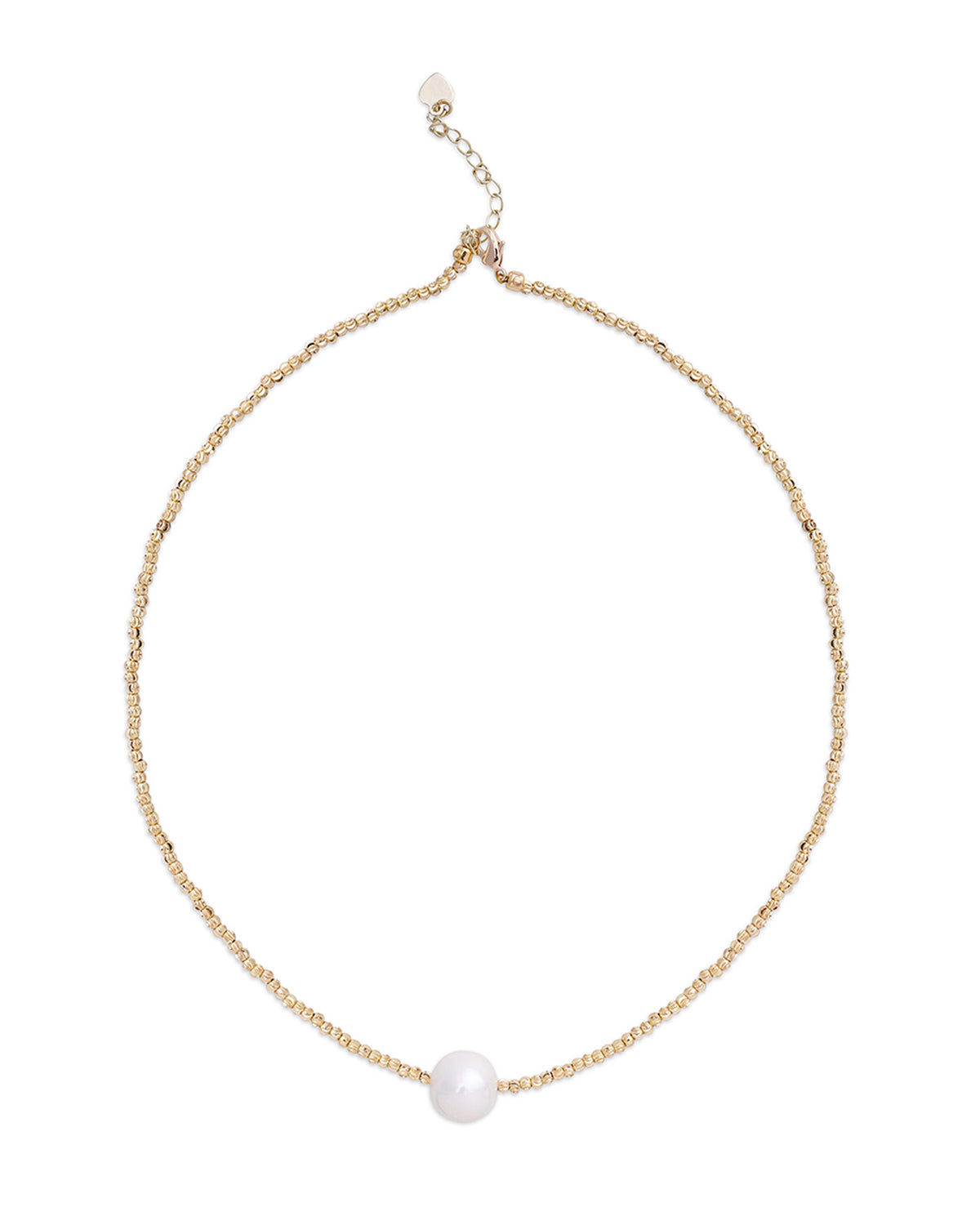 14K Gold Chain 10-11mm Freshwater Pearl Bean Necklace